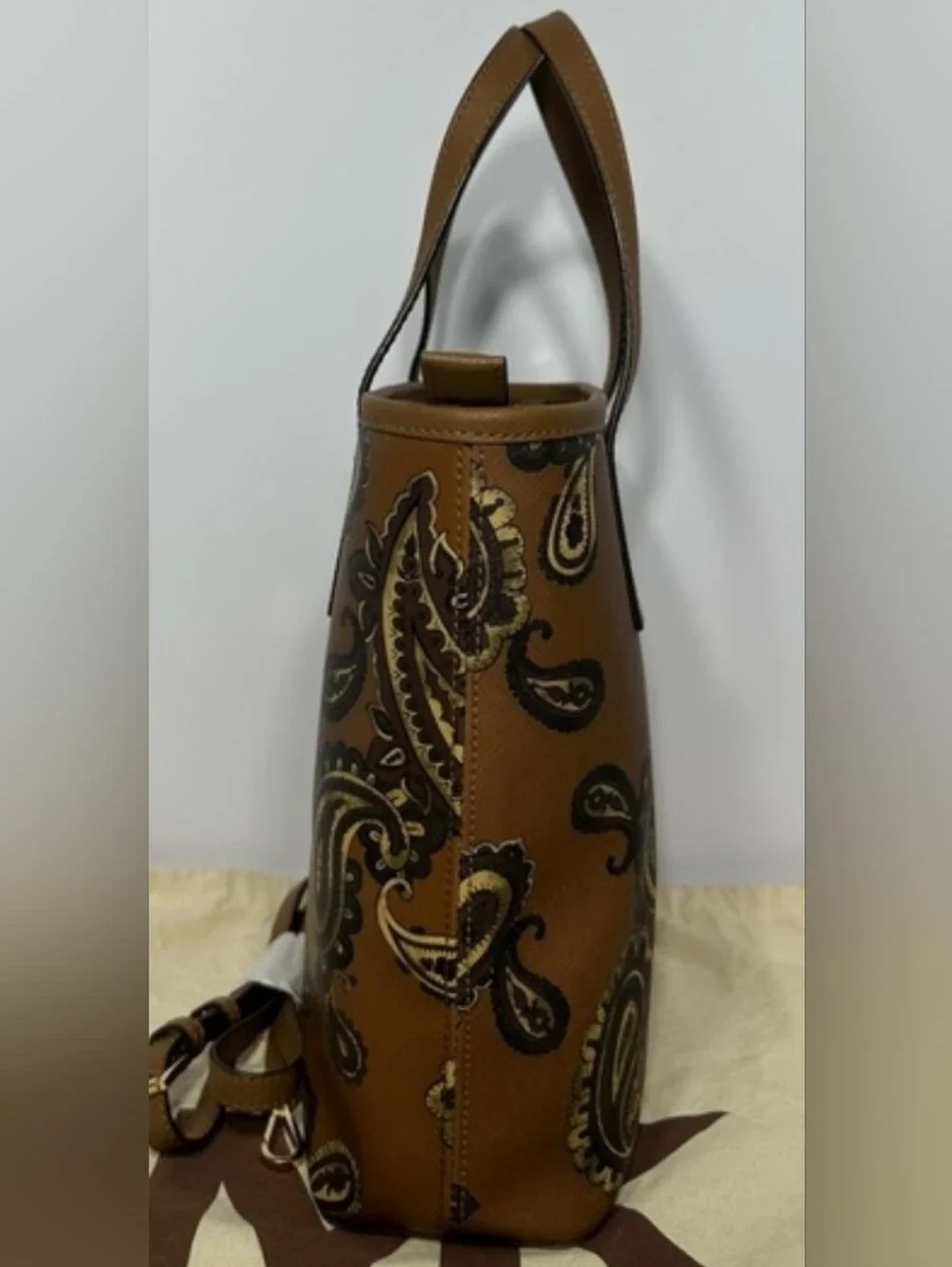 Michael Kors Emry Large North-South Tote Paisley Brown Multi Crossbody